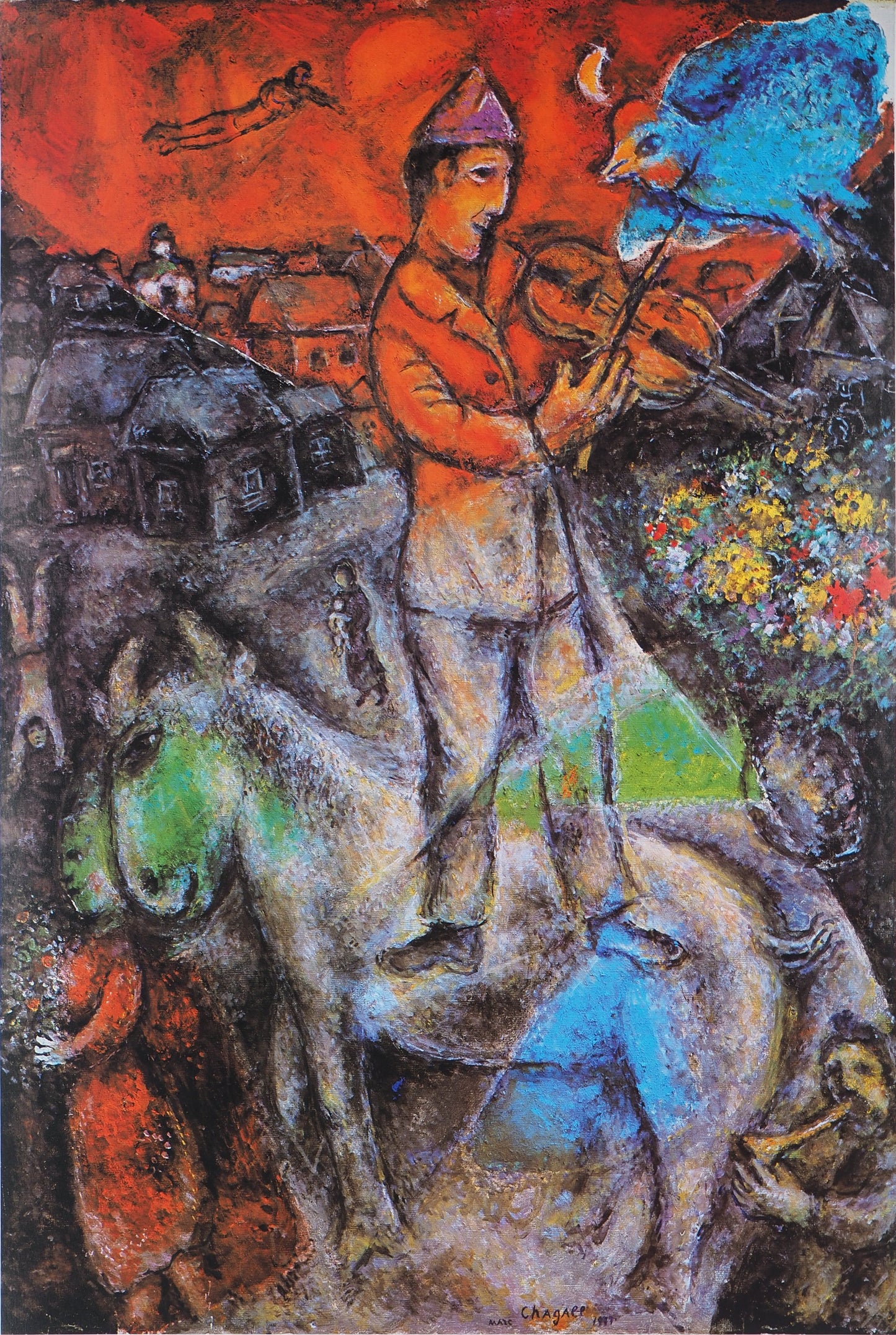 Marc CHAGALL : Le violoniste - Affiche originale signée