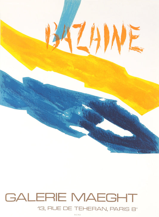 Jean René BAZAINE : Composition Jaune et Bleue - Lithographie originale signée