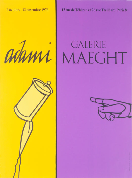 Valerio ADAMI : La main - Lithographie signée