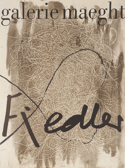 François FIEDLER : Filaments beiges entrelacés - Affiche originale signée