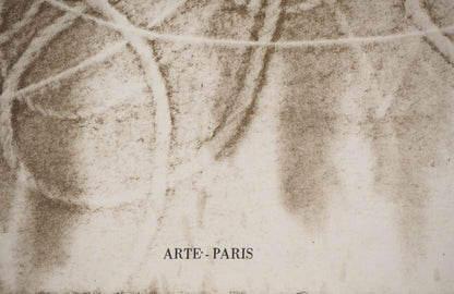 François FIEDLER : Filaments beiges entrelacés - Affiche originale signée