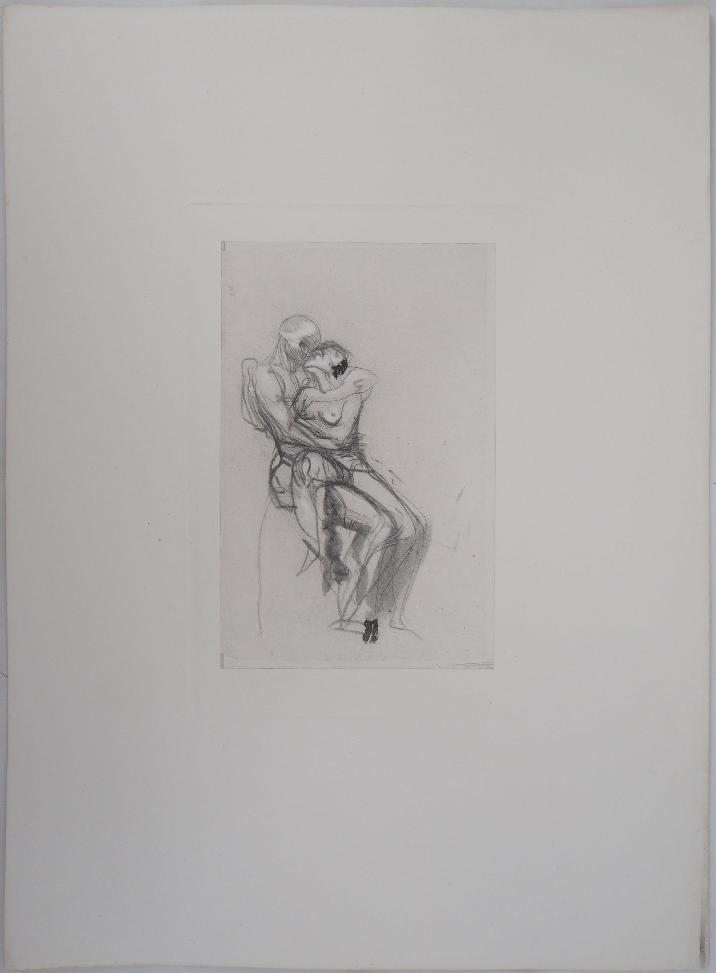 Auguste RODIN : Groupe de Françoise et Rimini  - Gravure