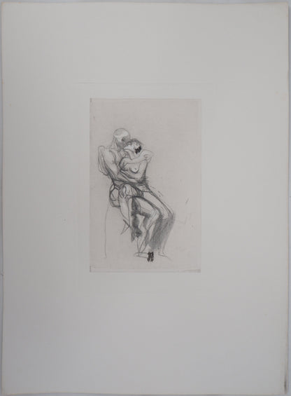 Auguste RODIN : Groupe de Françoise et Rimini  - Gravure