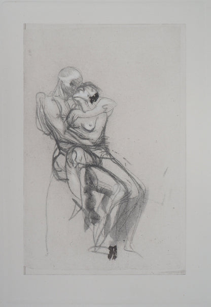 Auguste RODIN : Groupe de Françoise et Rimini  - Gravure