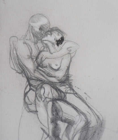 Auguste RODIN : Groupe de Françoise et Rimini  - Gravure