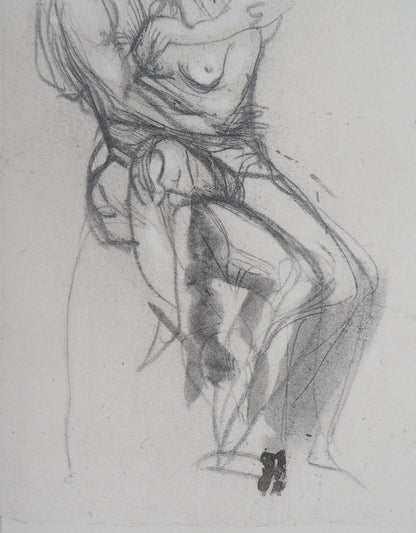 Auguste RODIN : Groupe de Françoise et Rimini  - Gravure