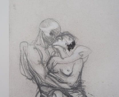 Auguste RODIN : Groupe de Françoise et Rimini  - Gravure