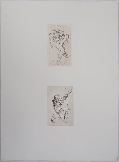 Auguste RODIN : Deux planches d'Ombres - Gravure