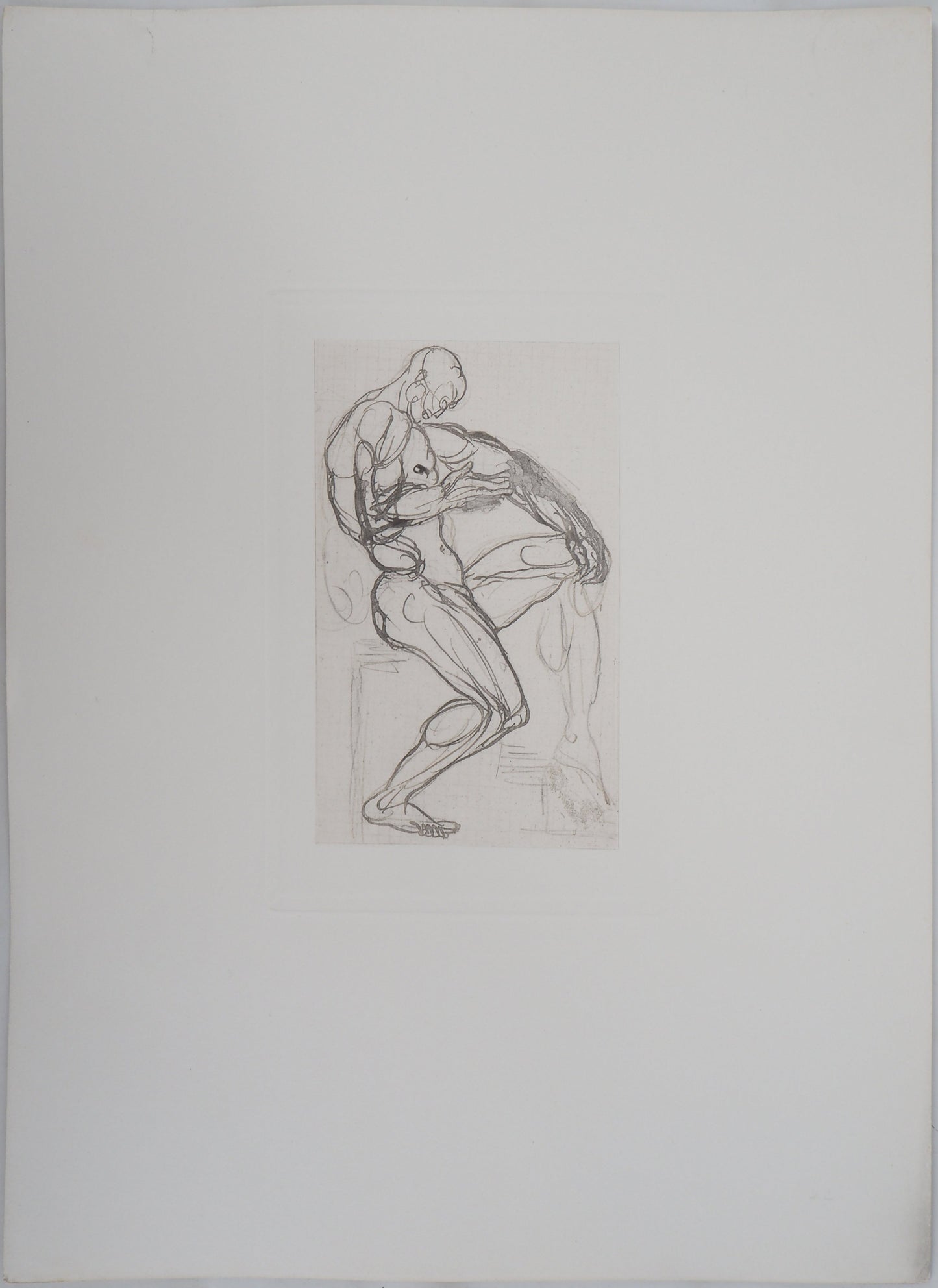 Auguste RODIN : Figure de damné - Gravure
