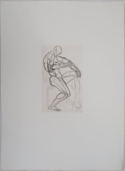 Auguste RODIN : Figure de damné - Gravure