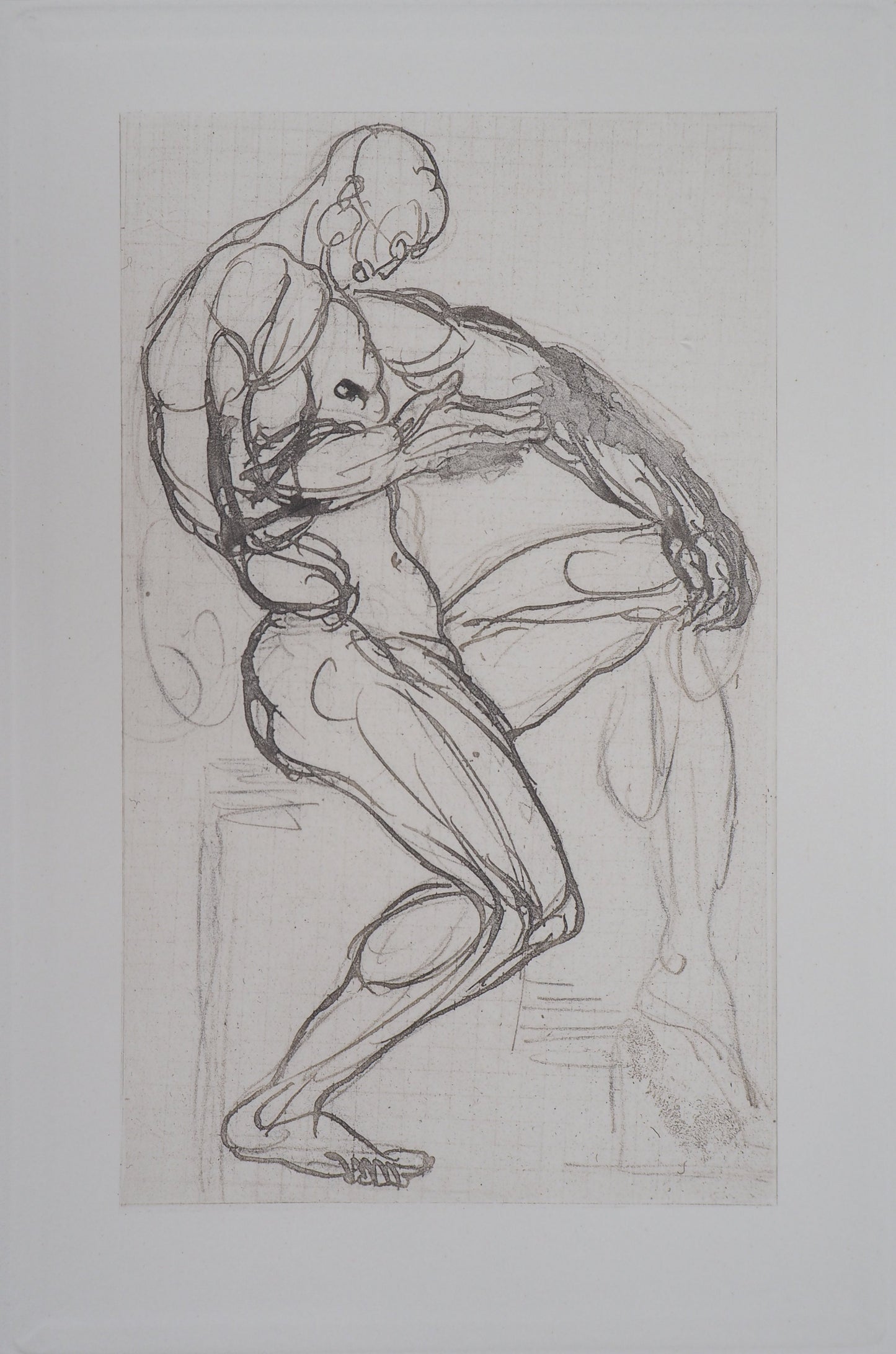 Auguste RODIN : Figure de damné - Gravure