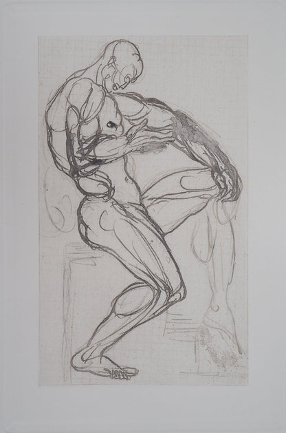Auguste RODIN : Figure de damné - Gravure