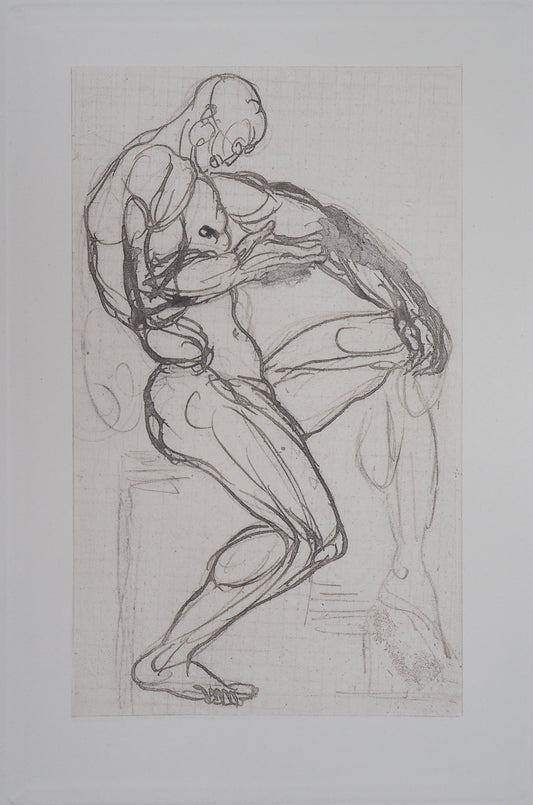 Auguste RODIN : Figure de damné - Gravure