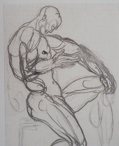Auguste RODIN : Figure de damné - Gravure