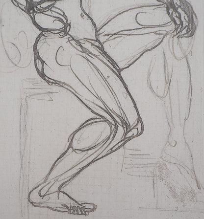 Auguste RODIN : Figure de damné - Gravure