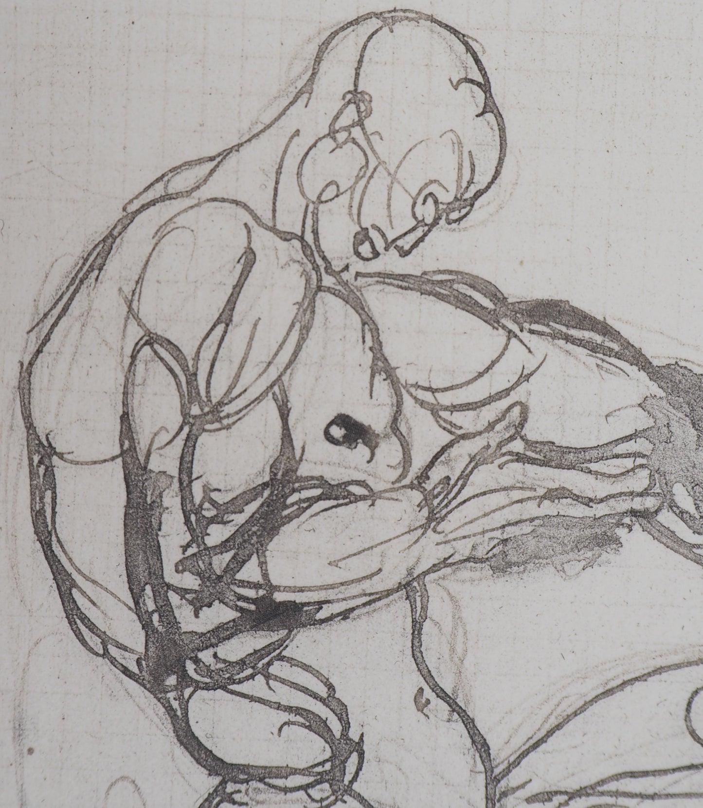 Auguste RODIN : Figure de damné - Gravure