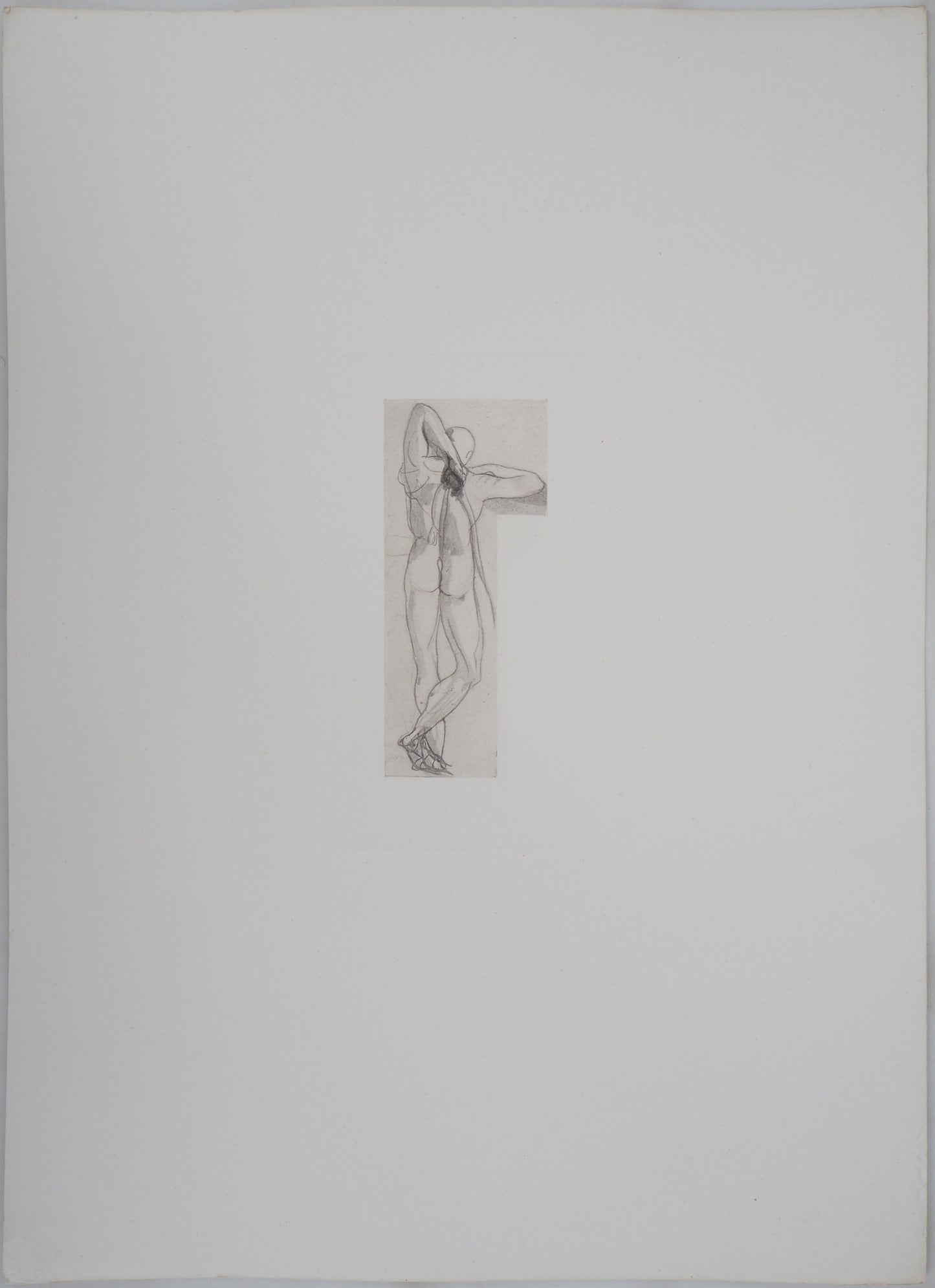 Auguste RODIN : Ombre de guerrier  - Gravure