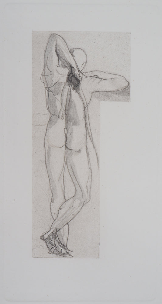 Auguste RODIN : Ombre de guerrier  - Gravure