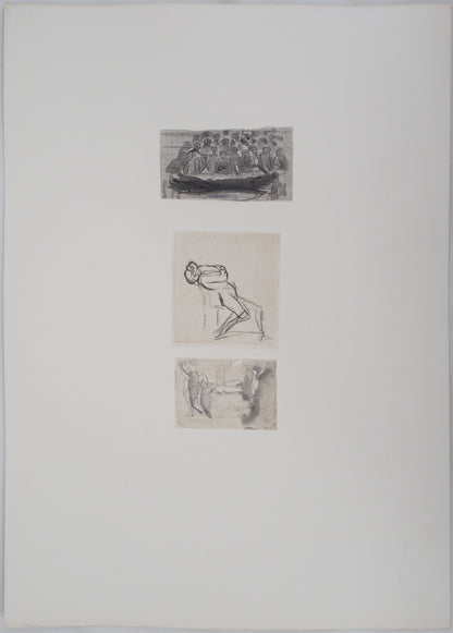 Auguste RODIN : Trois dessins - Gravure