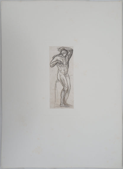 Auguste RODIN :  Homme nu - Gravure