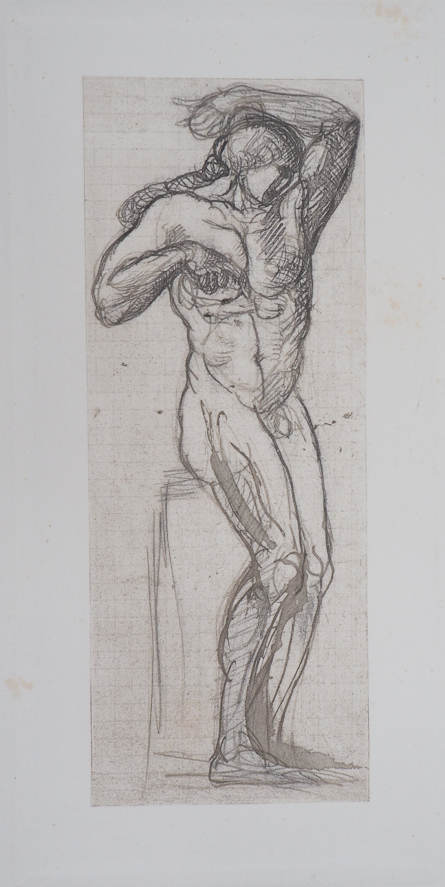 Auguste RODIN :  Homme nu - Gravure