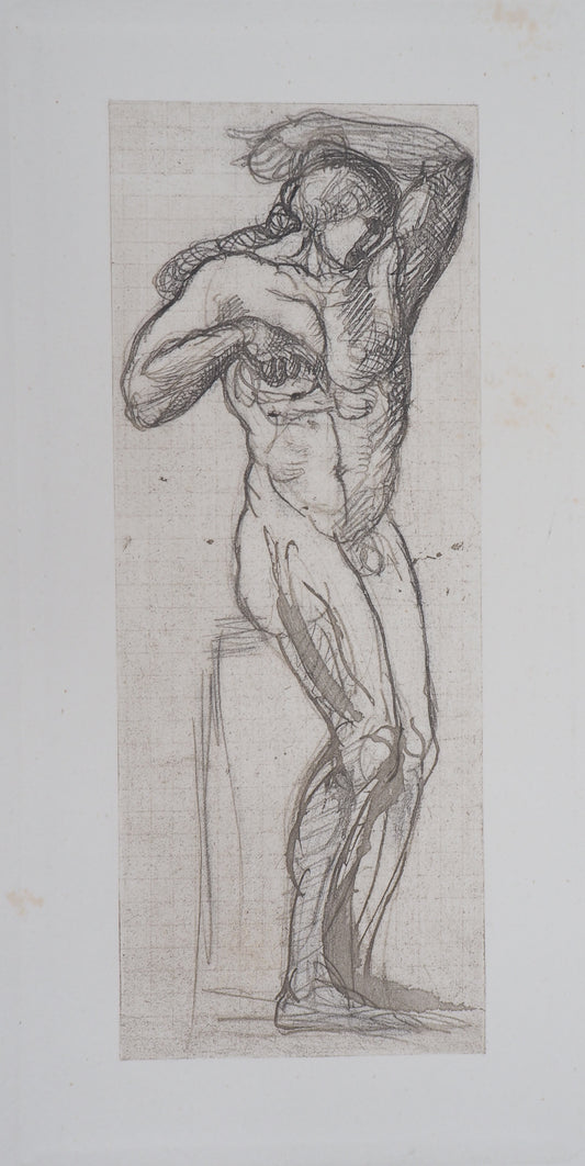 Auguste RODIN :  Homme nu - Gravure