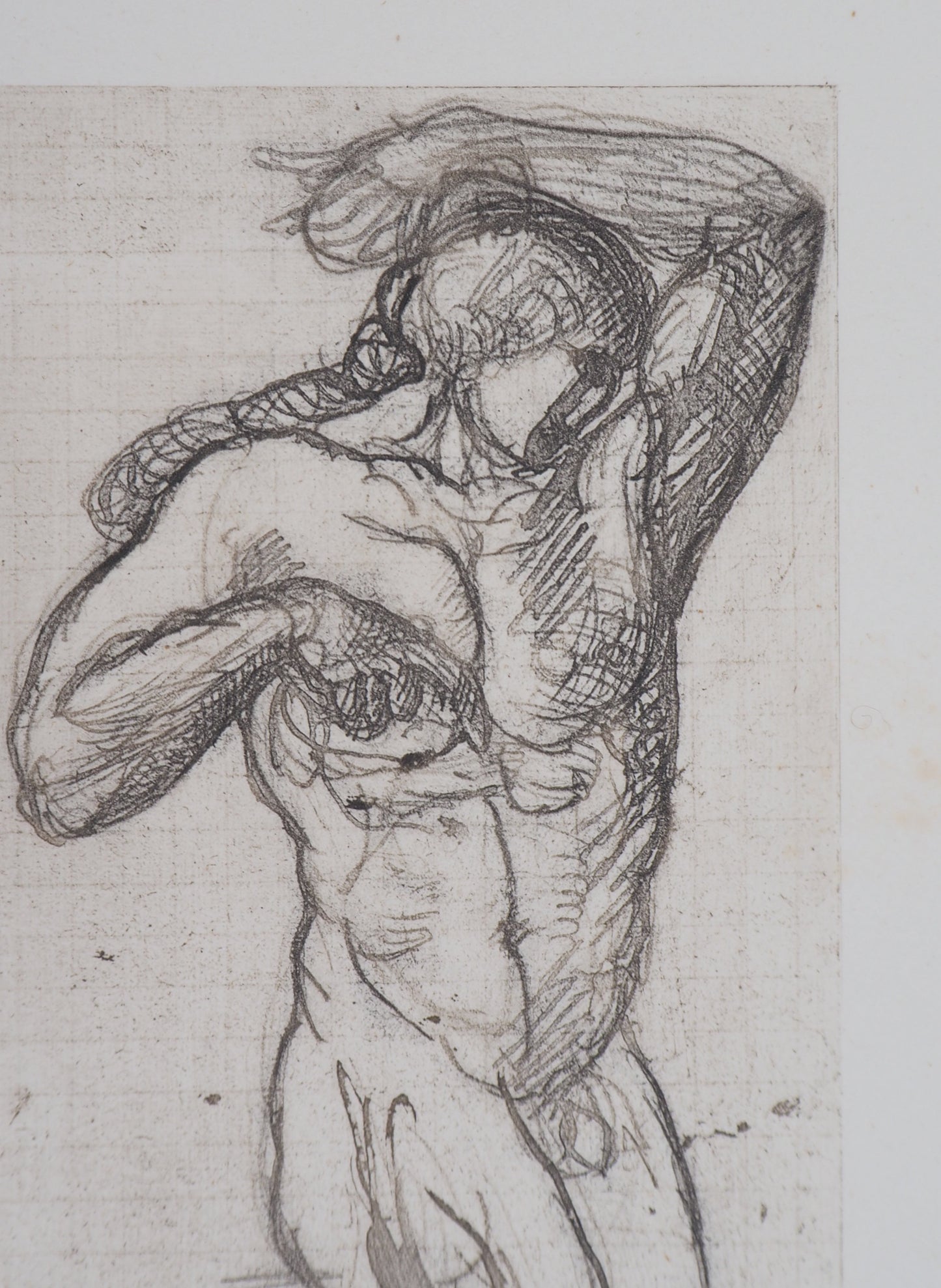 Auguste RODIN :  Homme nu - Gravure