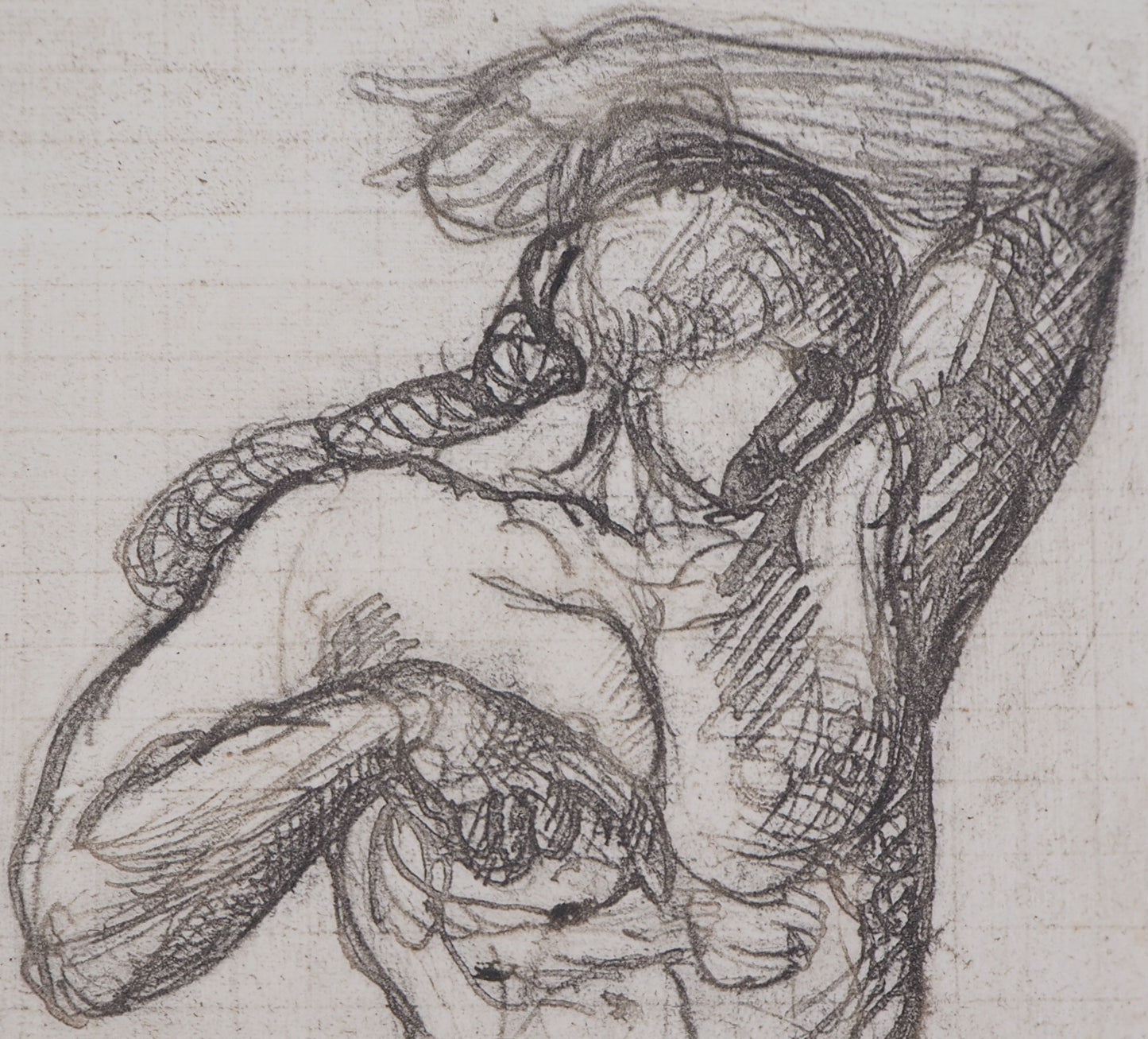 Auguste RODIN :  Homme nu - Gravure