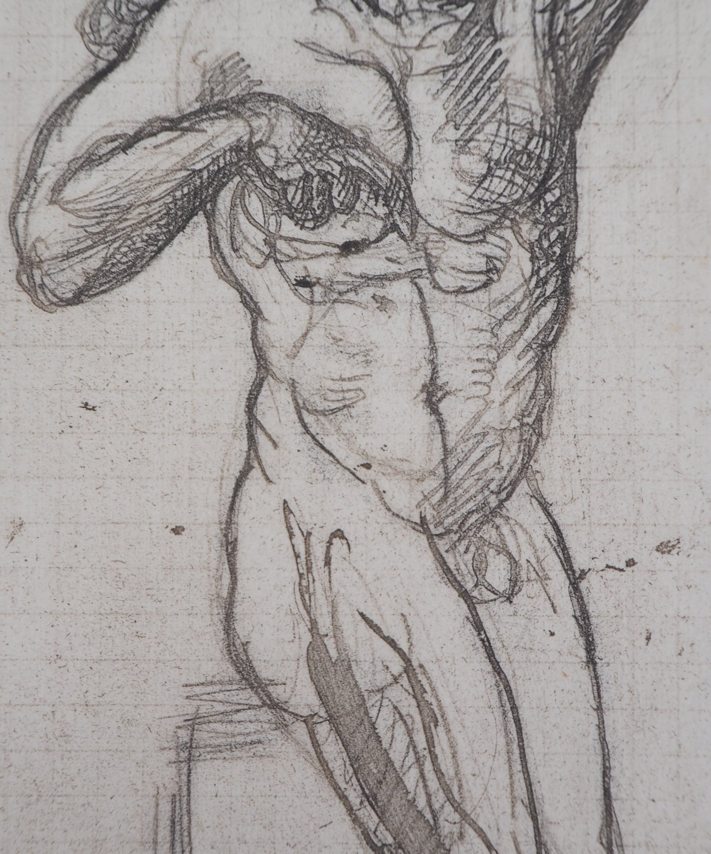 Auguste RODIN :  Homme nu - Gravure