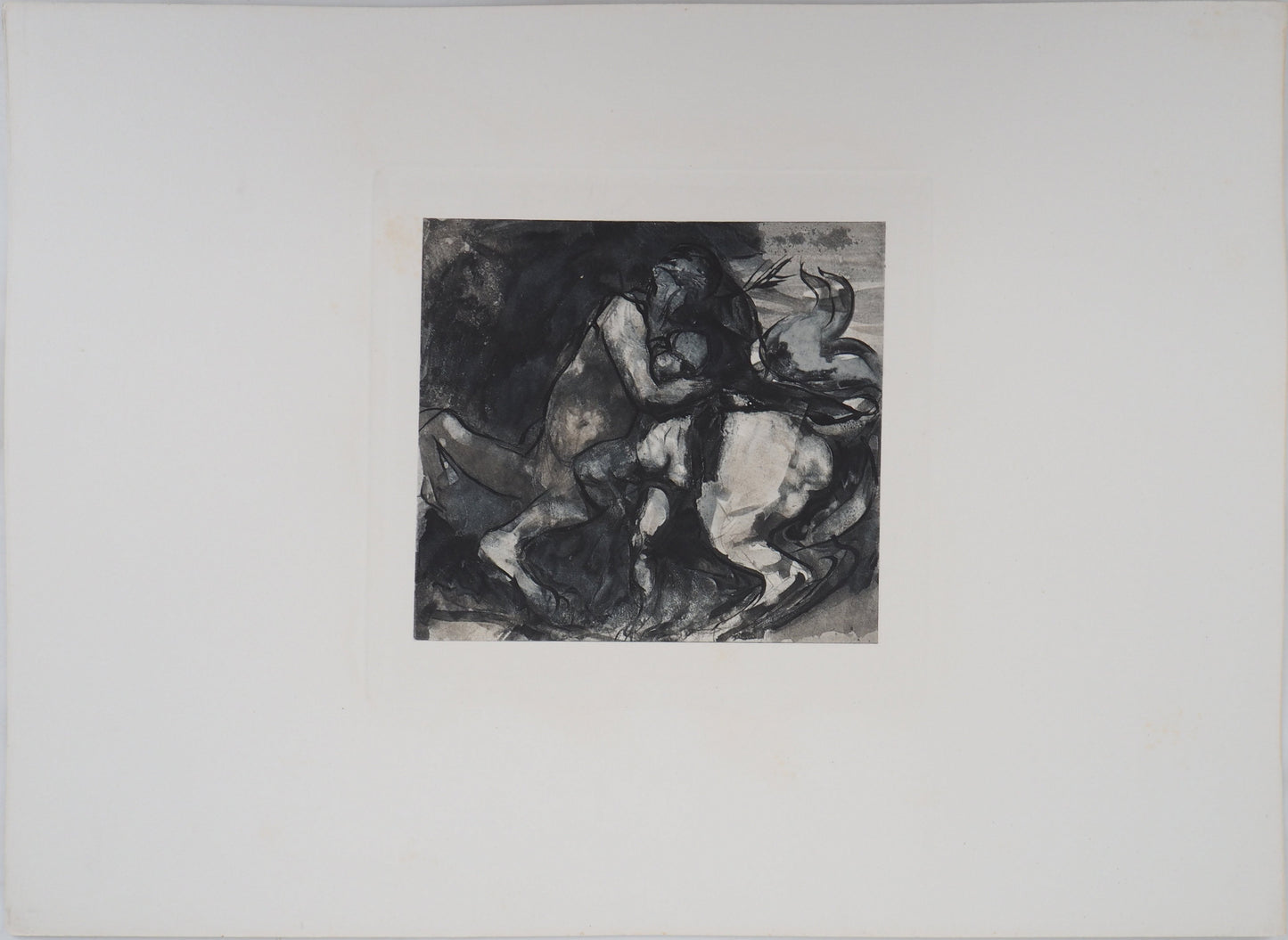 Auguste RODIN : Centaure et enfant  - Gravure