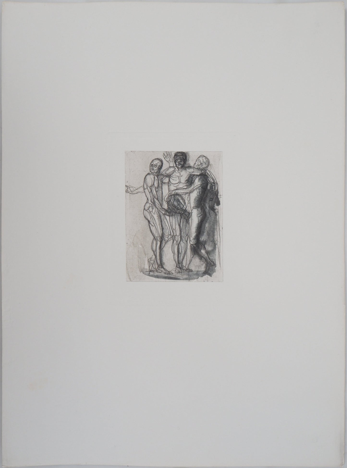 Auguste RODIN : Groupe de trois hommes - Gravure