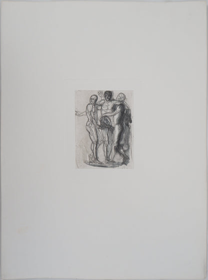 Auguste RODIN : Groupe de trois hommes - Gravure