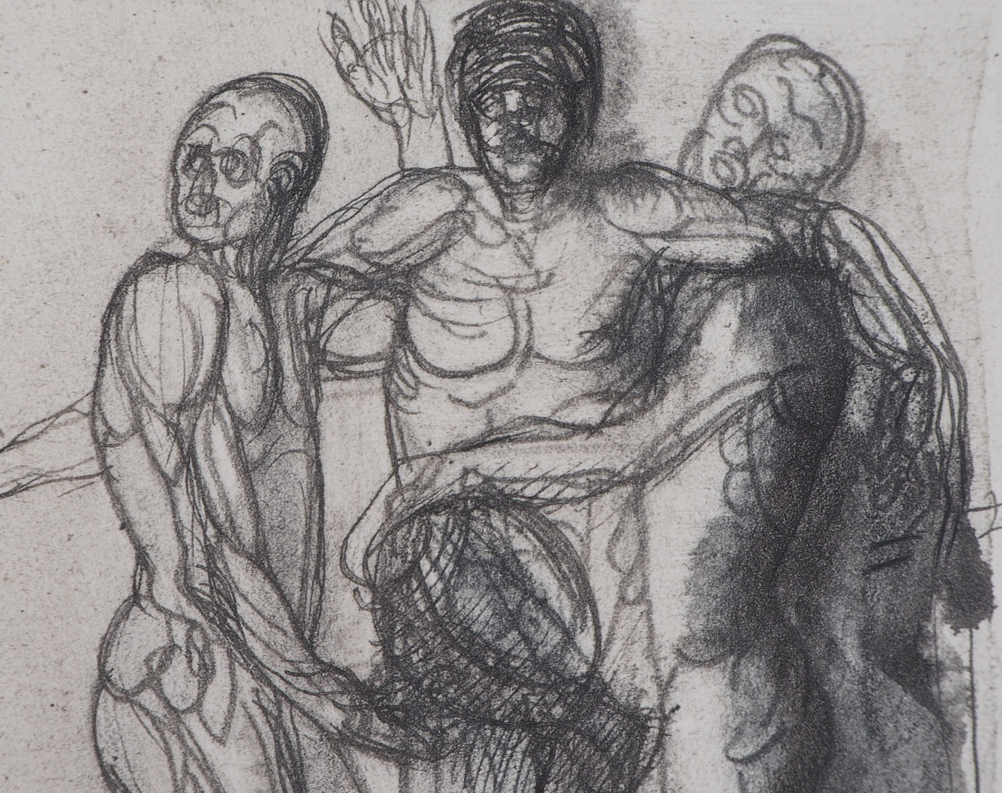 Auguste RODIN : Groupe de trois hommes - Gravure