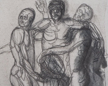 Auguste RODIN : Groupe de trois hommes - Gravure