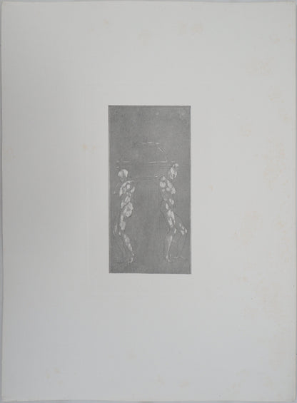 Auguste RODIN : Figures supportant un piédestal - Gravure