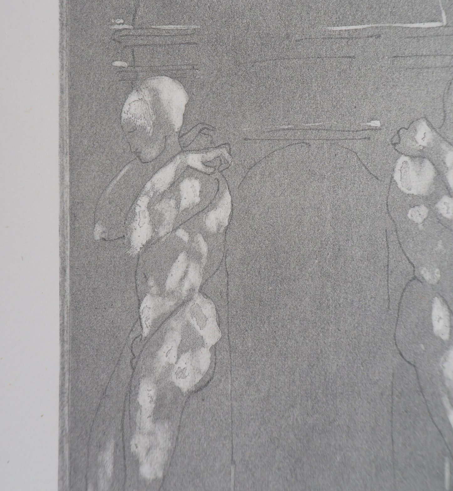 Auguste RODIN : Figures supportant un piédestal - Gravure