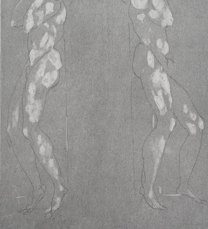 Auguste RODIN : Figures supportant un piédestal - Gravure