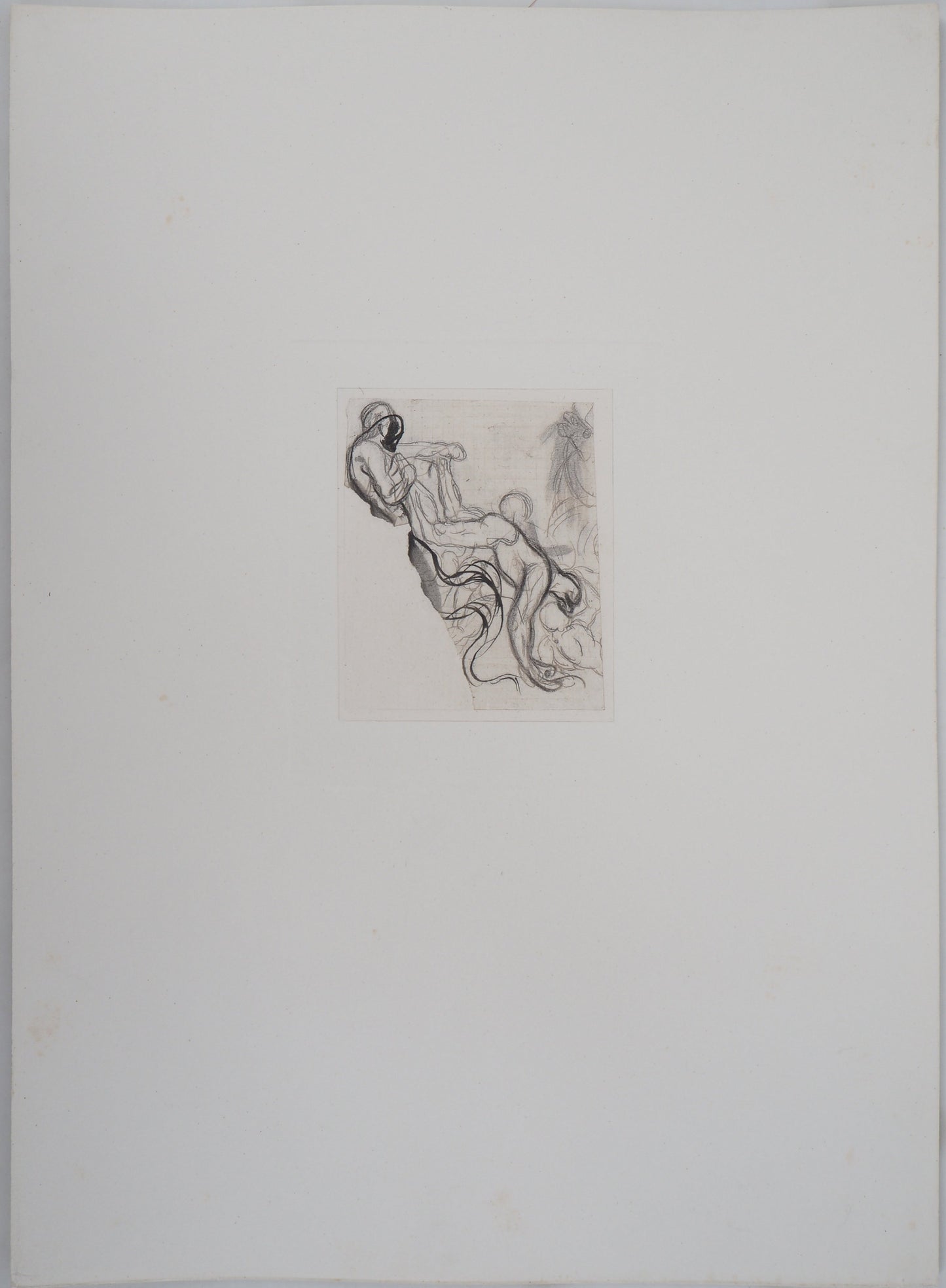 Auguste RODIN : Démon retirant une ombre du feu - Gravure
