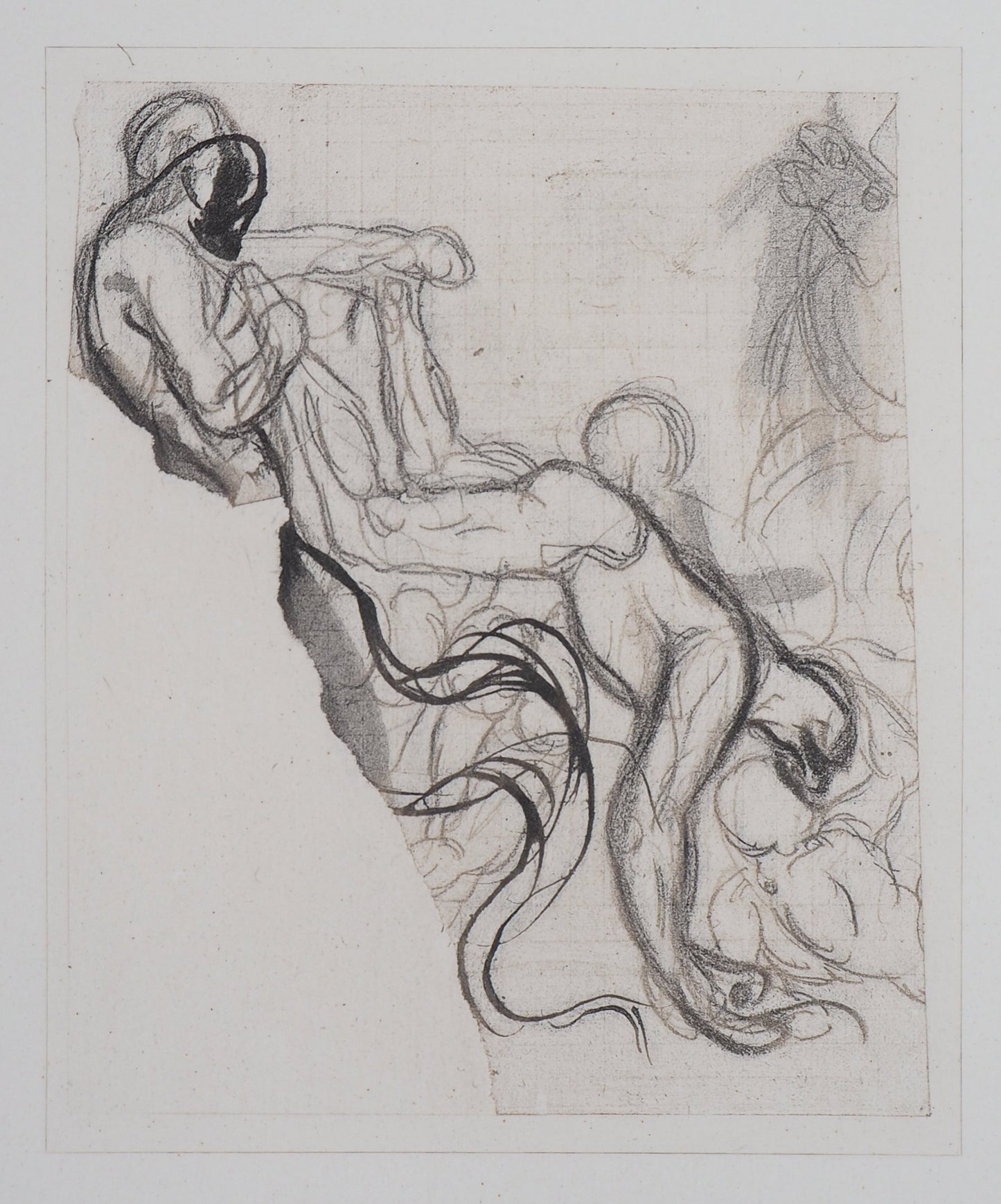 Auguste RODIN : Démon retirant une ombre du feu - Gravure