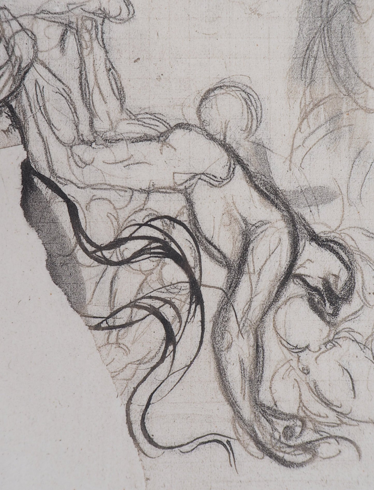 Auguste RODIN : Démon retirant une ombre du feu - Gravure