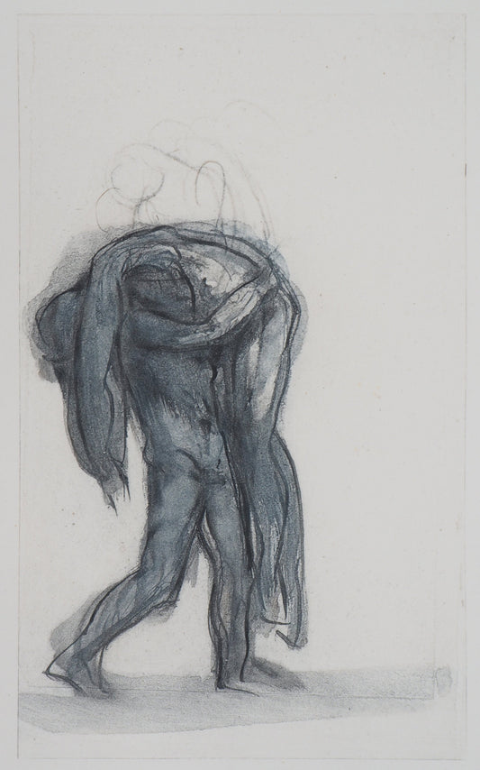 Auguste RODIN : Démon portant une ombre - Gravure
