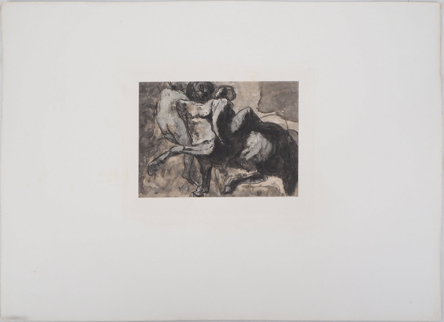 Auguste RODIN : Centaure enlevant deux femmes - Gravure
