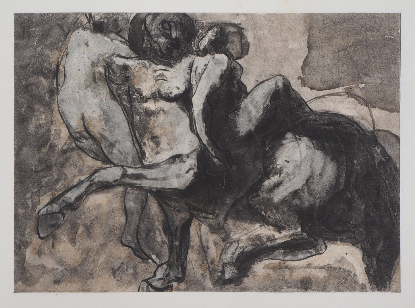 Auguste RODIN : Centaure enlevant deux femmes - Gravure