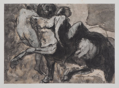 Auguste RODIN : Centaure enlevant deux femmes - Gravure