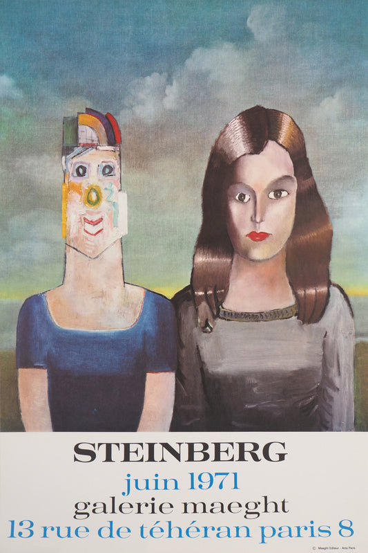 Saul STEINBERG : Galerie Maeght Expo 1973 - Affiche originale