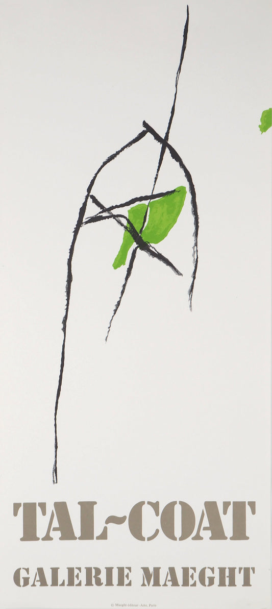 Pierre TAL COAT : Abstraction en Noir et Vert - Lithographie originale