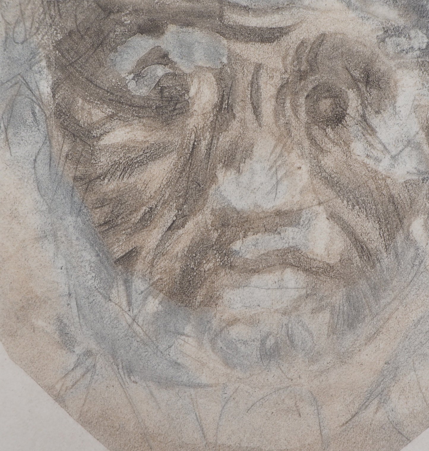Auguste RODIN : Masque d’homme - Gravure