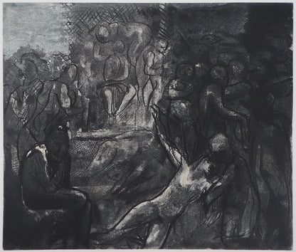 Auguste RODIN :  Minos sur son trône - Gravure