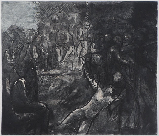 Auguste RODIN :  Minos sur son trône - Gravure