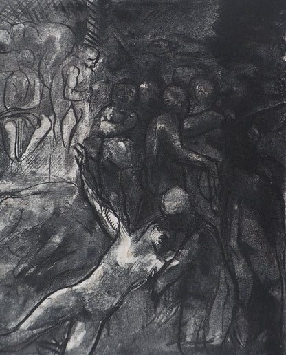 Auguste RODIN :  Minos sur son trône - Gravure